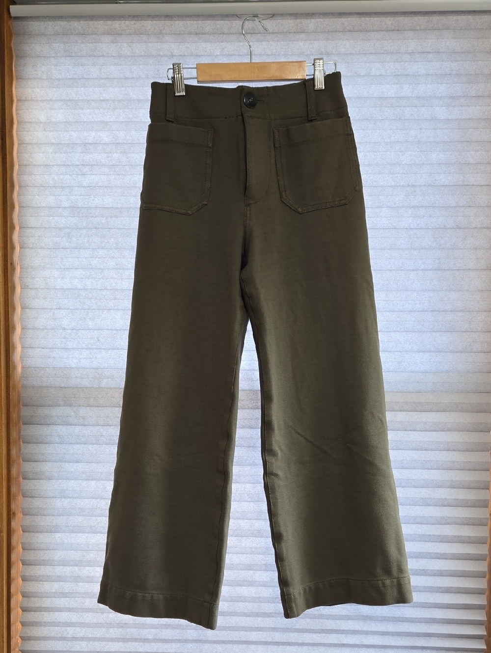 Anthropologie Maeve Olive Green Wide-Leg Trousers